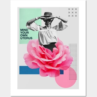 Mind Your Own Uterus // Vintage Collage Art Feminism Posters and Art